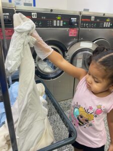 Tia our little customer on our laundry services